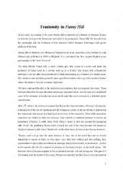 English Worksheet: feminity in Fanny hill