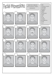 English Worksheet: Facial expressions