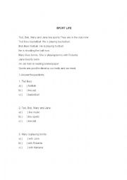 English Worksheet: Reading Comphension