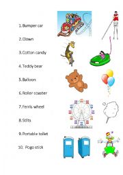 English Worksheet: VOCABULARY - At a circus