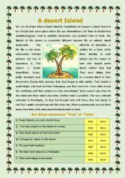 English Worksheet: A Desert Island