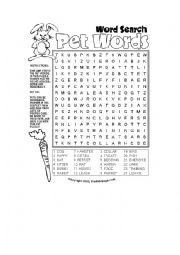 English Worksheet: Animals wordsearch