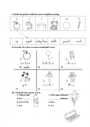English Worksheet: Color and numbers