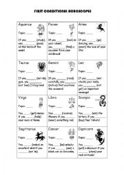 English Worksheet: Horoscopes and Conditionals