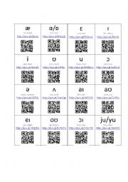 English Worksheet: QR Codes to phoneme descriptions