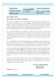 English Worksheet: End-of-term English Test N 1 (Bac Sc)