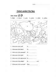 English Worksheet: basic colours