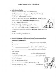 English Worksheet: present perfect and simple past 