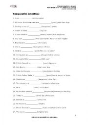 English Worksheet: COMPARATIVE ADJECTIVES