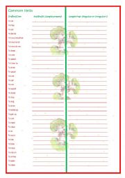 English Worksheet: List of commom verbs (Review)