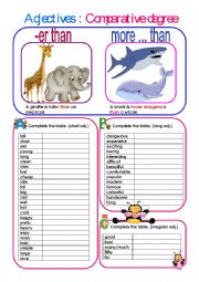 English Worksheet: Adjectives: Comparative degree