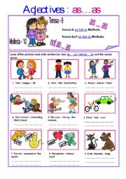English Worksheet: Adjectives: as ... as