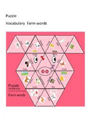 English Worksheet: Puzzle Farm words