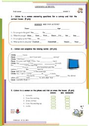 English Worksheet: Listening Activity2