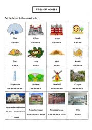 English Worksheet: Types of houses