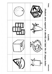 English Worksheet: 3D Shapes