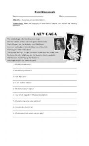 English Worksheet: Physical descriptions
