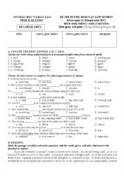 English test for gifted students