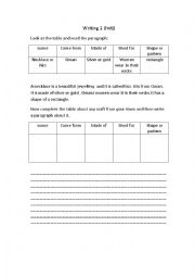 English Worksheet: writing about a craft