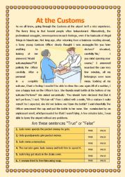 English Worksheet: At the Customs