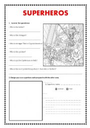 English Worksheet: Superheros