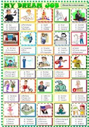 English Worksheet: My dream job: job multiple choice ativity