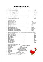 English Worksheet: Vocabulary