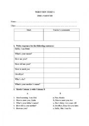 english test papers grade 3