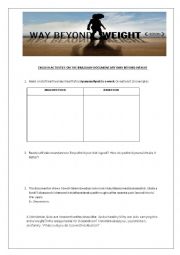 English Worksheet: Way Beyond Weight