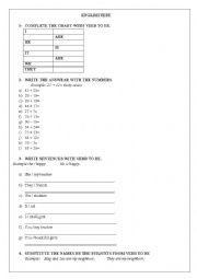 English Worksheet: VERB TO BE