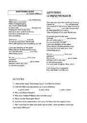 English Worksheet: ADVERTISING SPACE