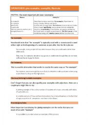 English Worksheet: Giving examples 