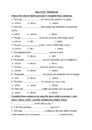 English Worksheet: Relative Pronoun 
