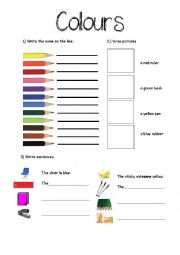 English Worksheet: Colours