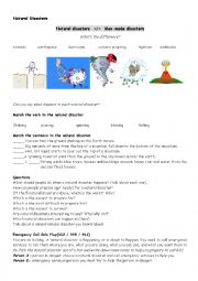 English Worksheet: Natural Disasters