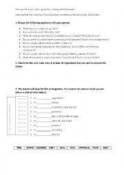 English Worksheet: Delicious Life - warm up/video activity about food