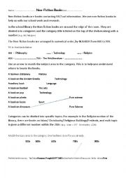 English Worksheet: Exercise for ordering the non fiction secrion of the library