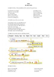 English Worksheet: Roar by Katy Perry