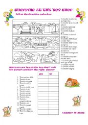 English Worksheet: Shopping at the toy shop