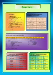 English Worksheet: Basic test