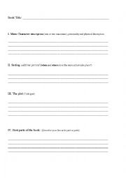 English Worksheet: Book REPORT ideas