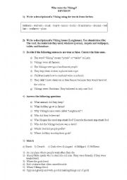 English Worksheet: Vikings