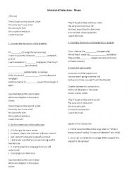 English Worksheet: Unnatural Selection - Muse