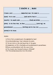 English Worksheet: I KNOW A.. MAN