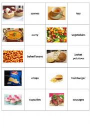 English Worksheet: British Food - memory