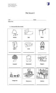 English Worksheet: furniture and prepositions