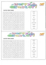 English Worksheet: Easter word search