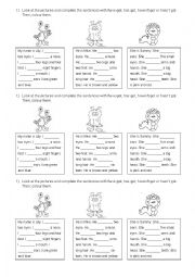English Worksheet: have got and has got