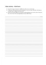 English Worksheet: Maleficent