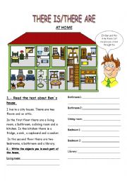 English Worksheet: there is/there are